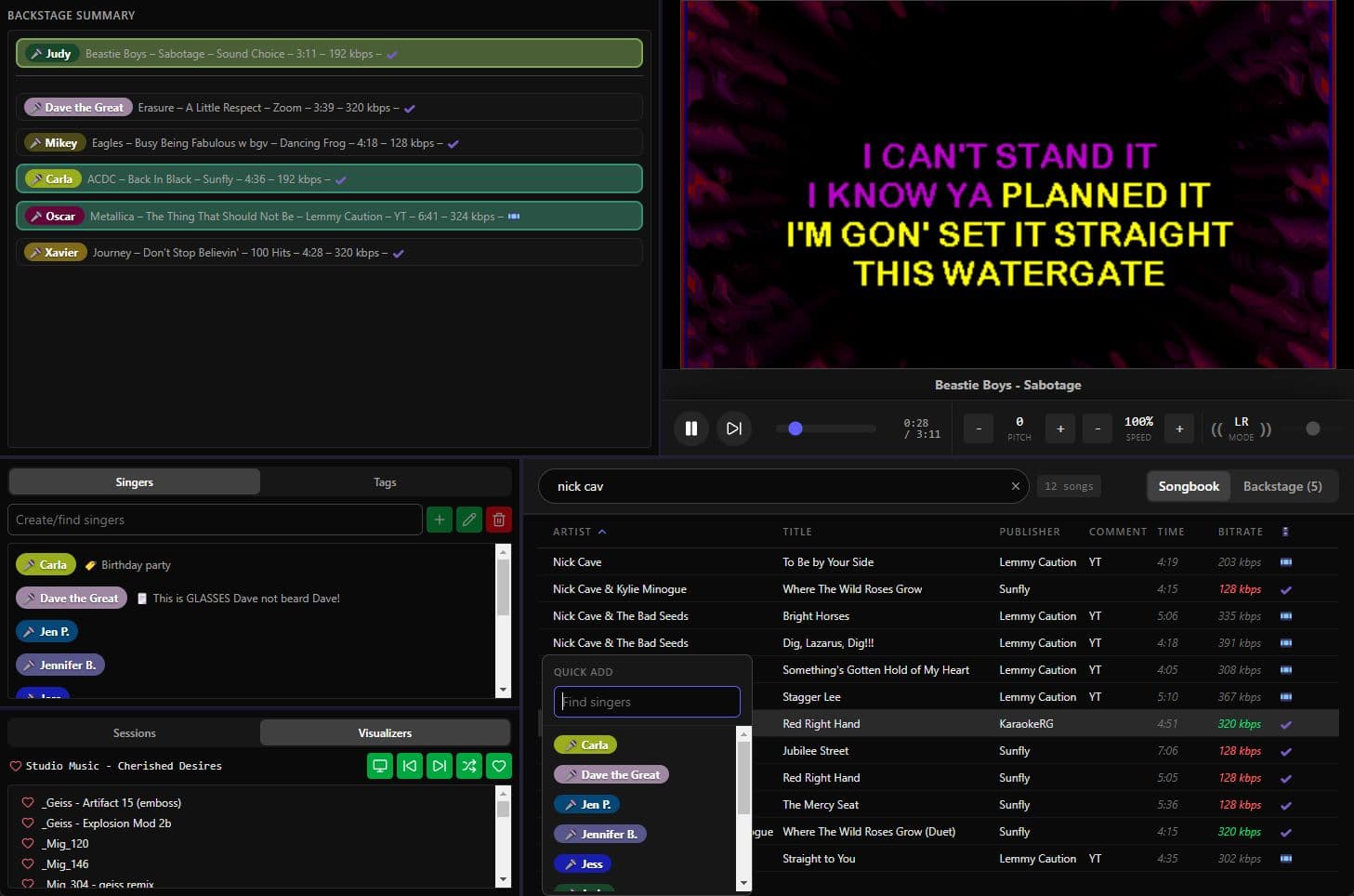Zenoke Player screenshot: 01 songbook.jpg